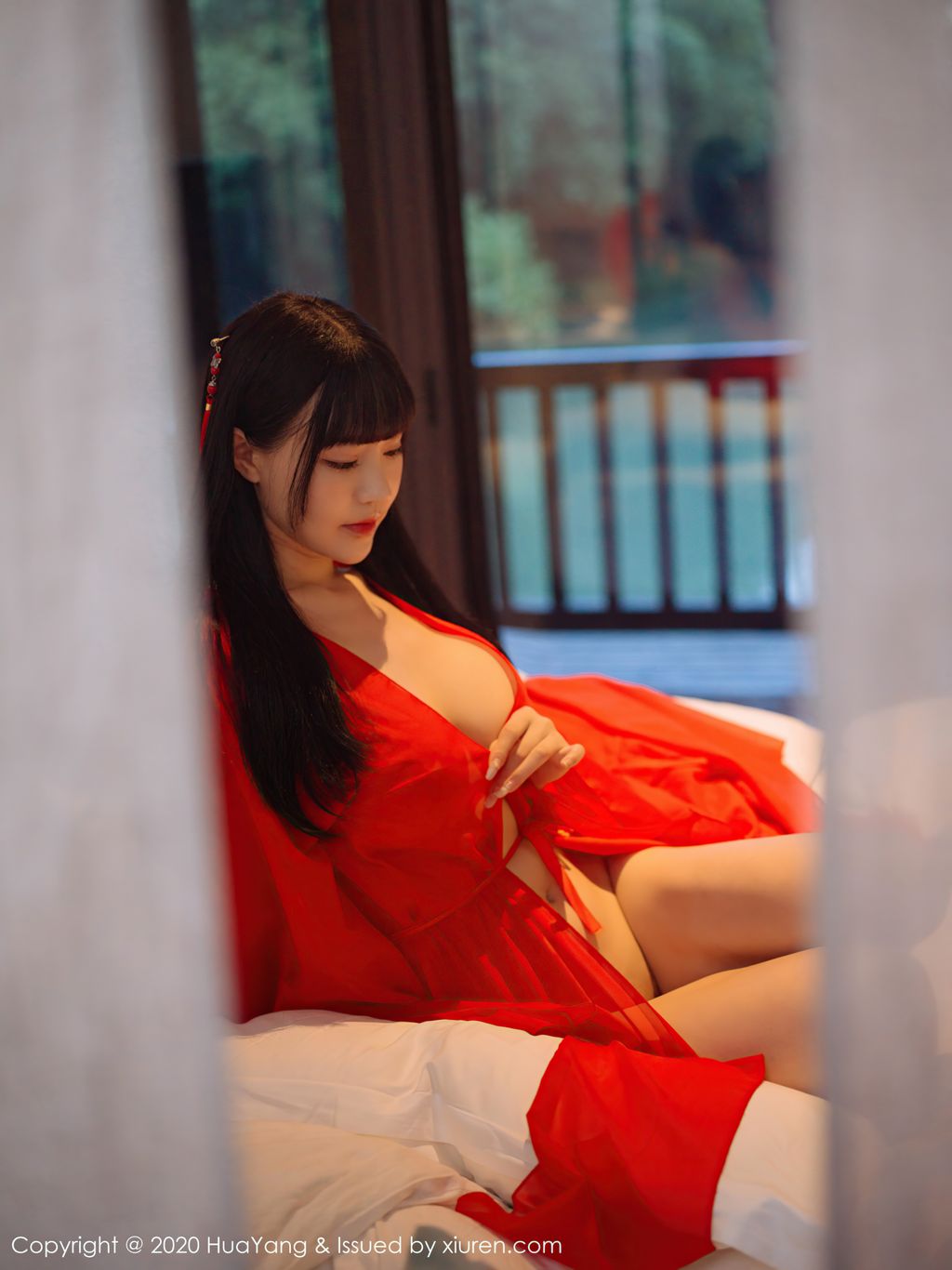 HuaYang Vol 310 Zhu Ke Er 朱 可 儿 Flower 70 photos - 50